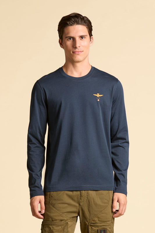 T-shirt girocollo basica a manica lunga