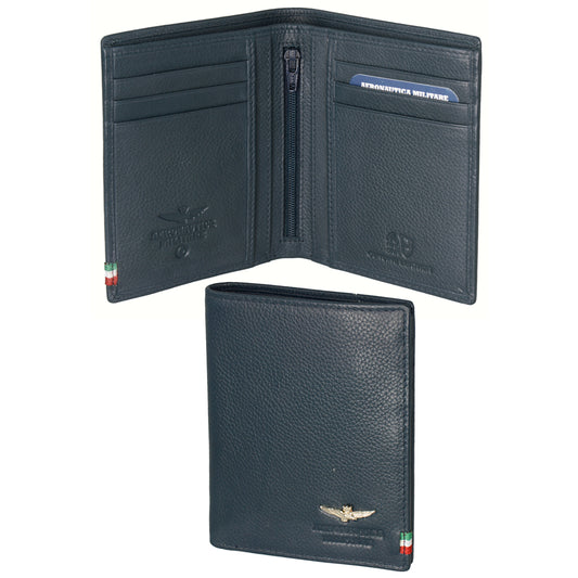 Vertikale Flag-Brieftasche mit Münzfach aus Leder AM 105