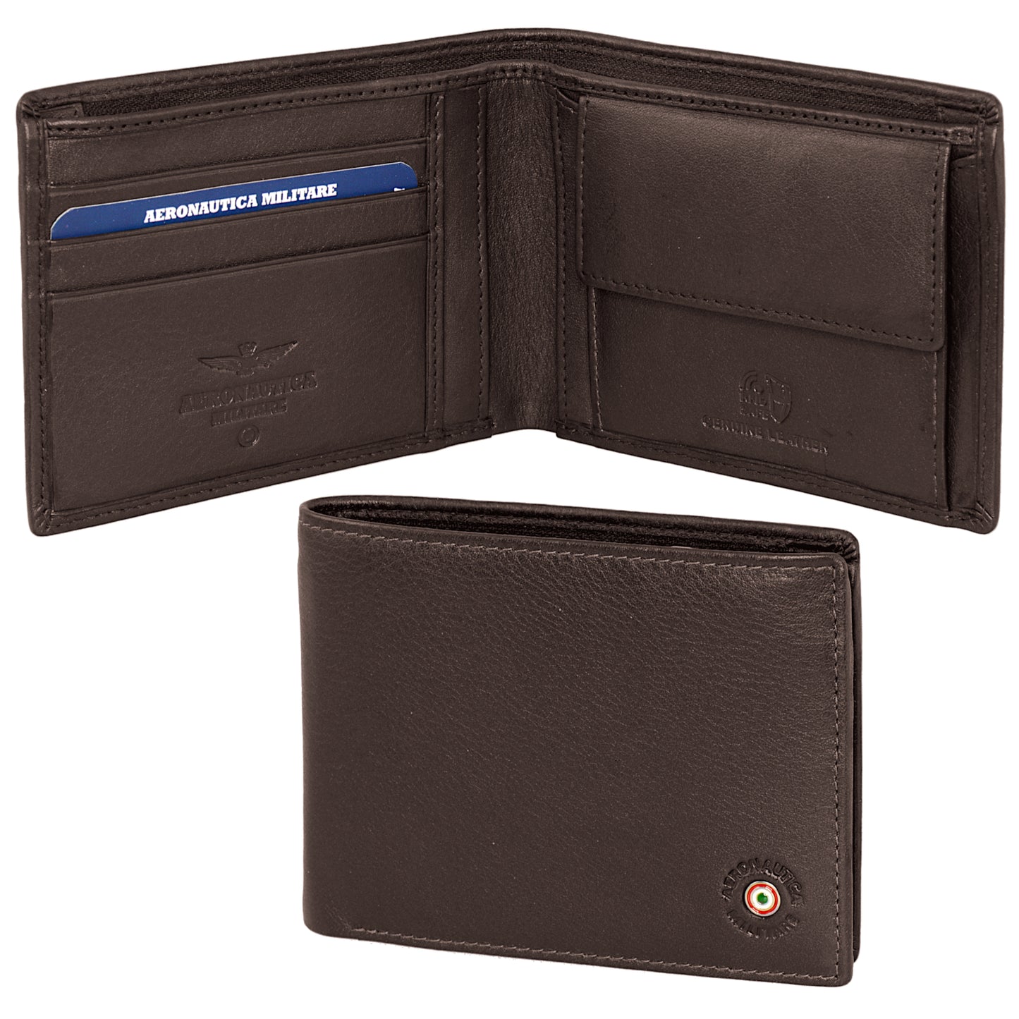 Leather wallet with coin holder and credit card holder AM 132