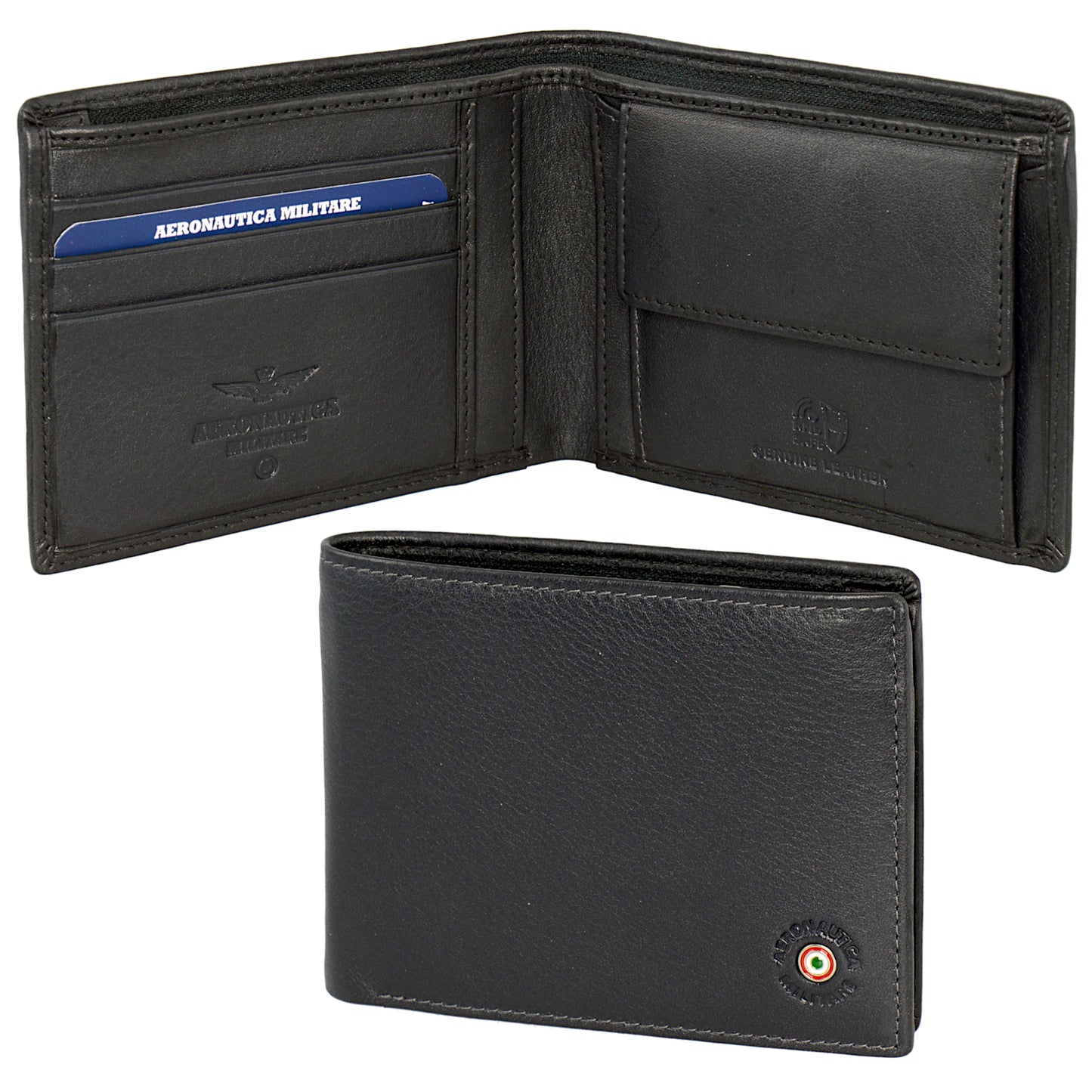 Leather wallet with coin holder and credit card holder AM 132