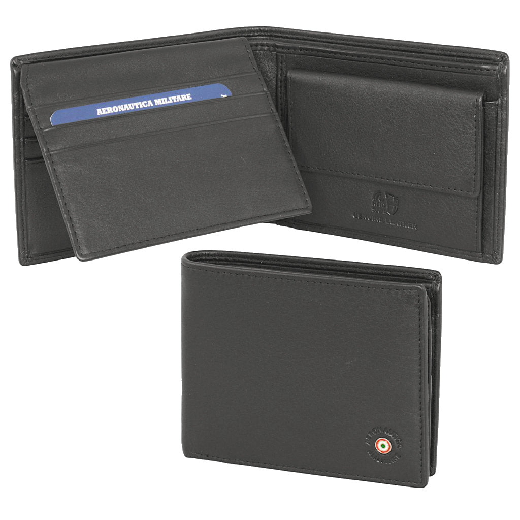 Plate leather wallet with coin holder and divider AM 134