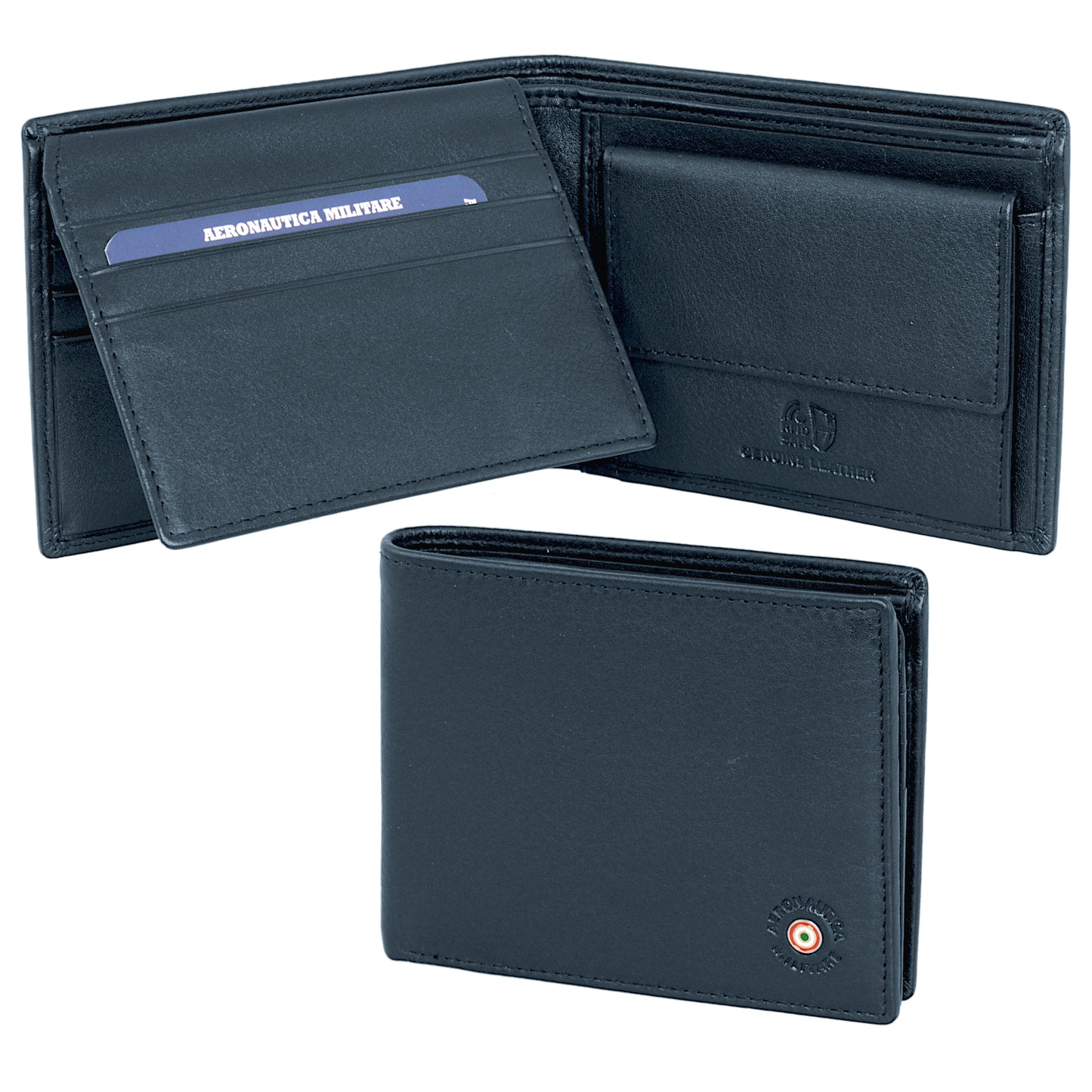 Plate leather wallet with coin holder and divider AM 134