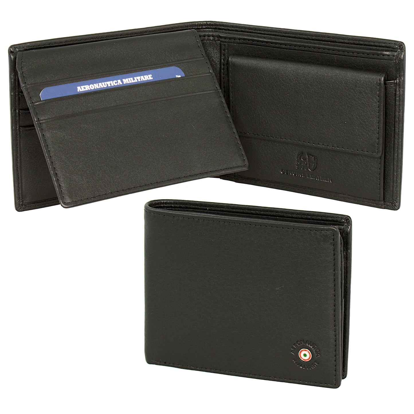 Plate leather wallet with coin holder and divider AM 134