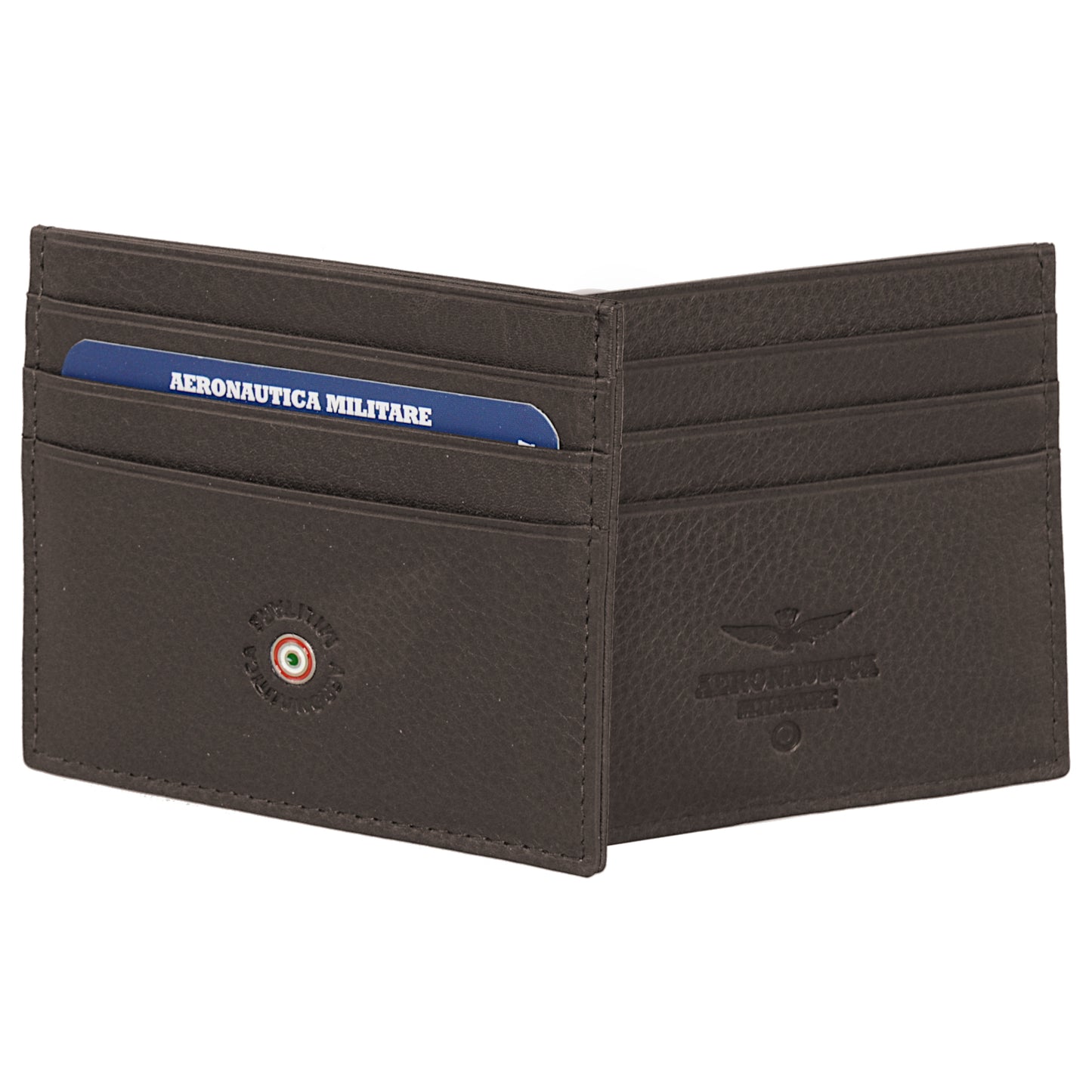 AM 136 plate line leather credit card holder