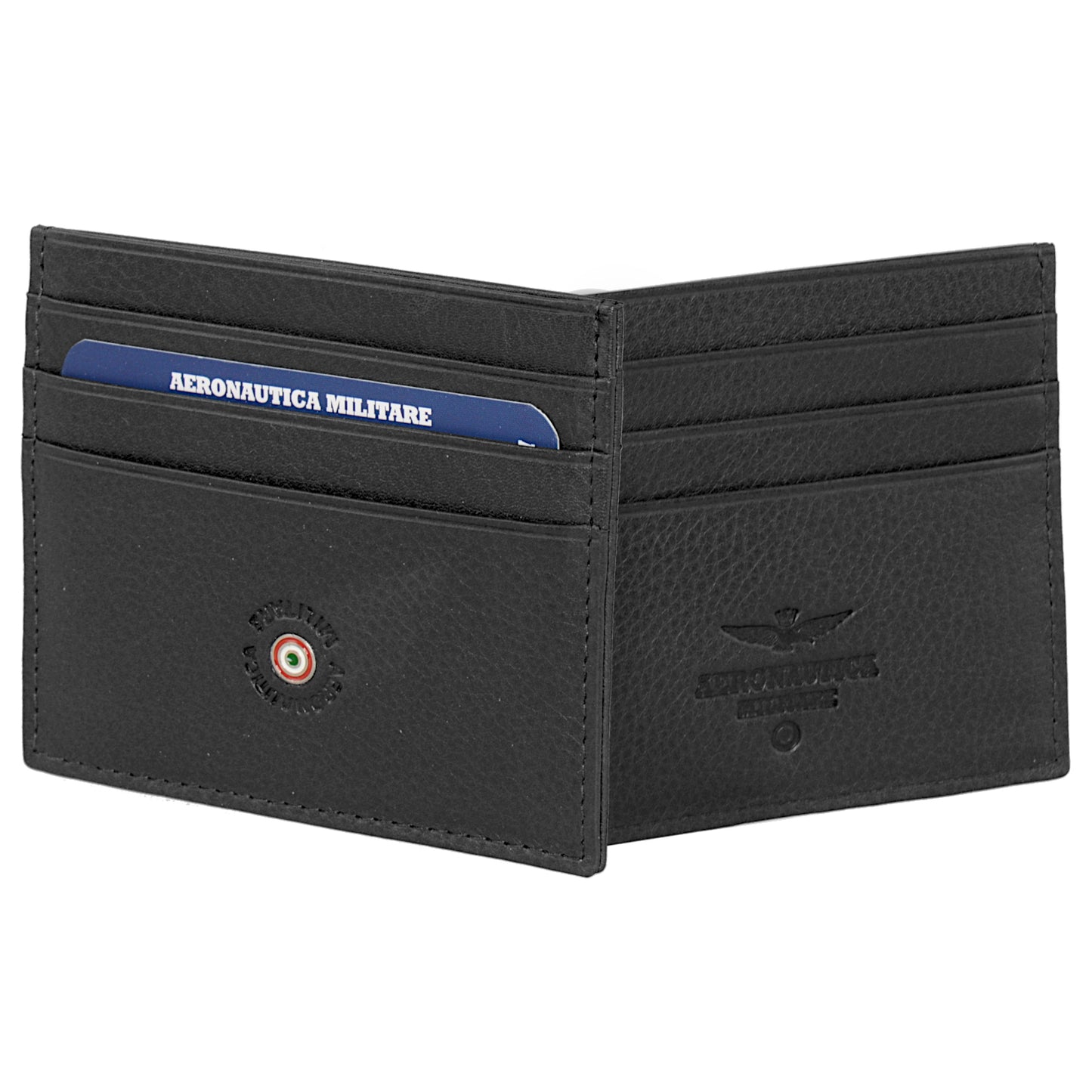 AM 136 plate line leather credit card holder