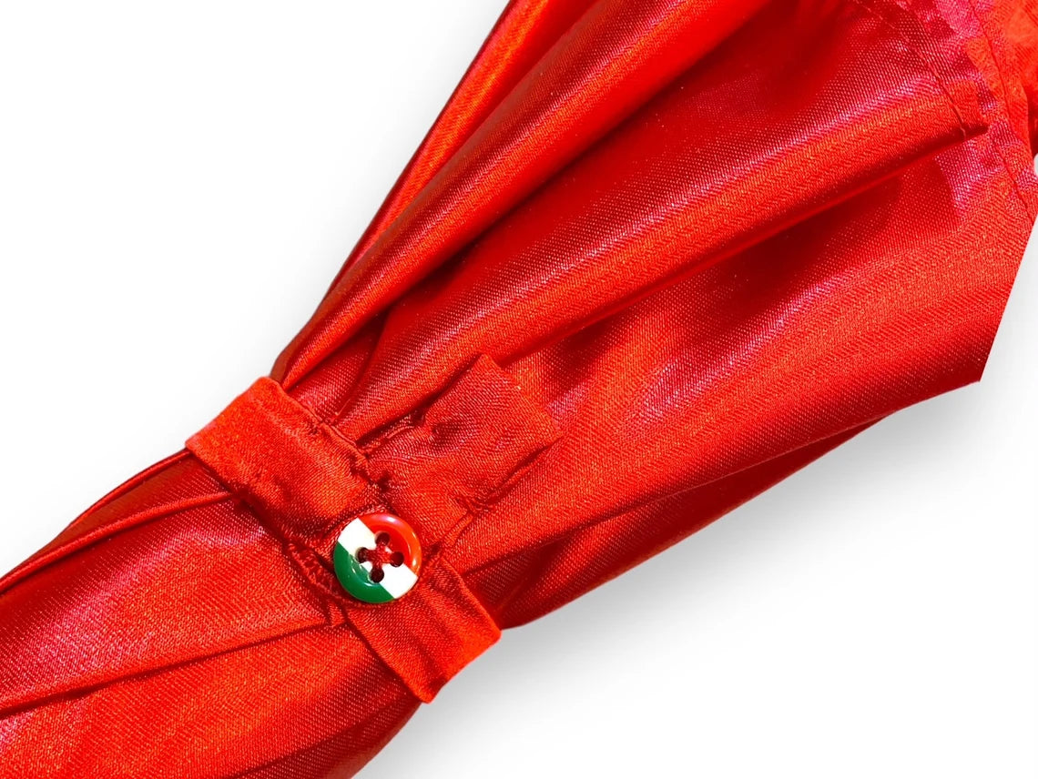 Ombrello Donna manico in vetroresina testina di Gazzella colore Rosso lucido l