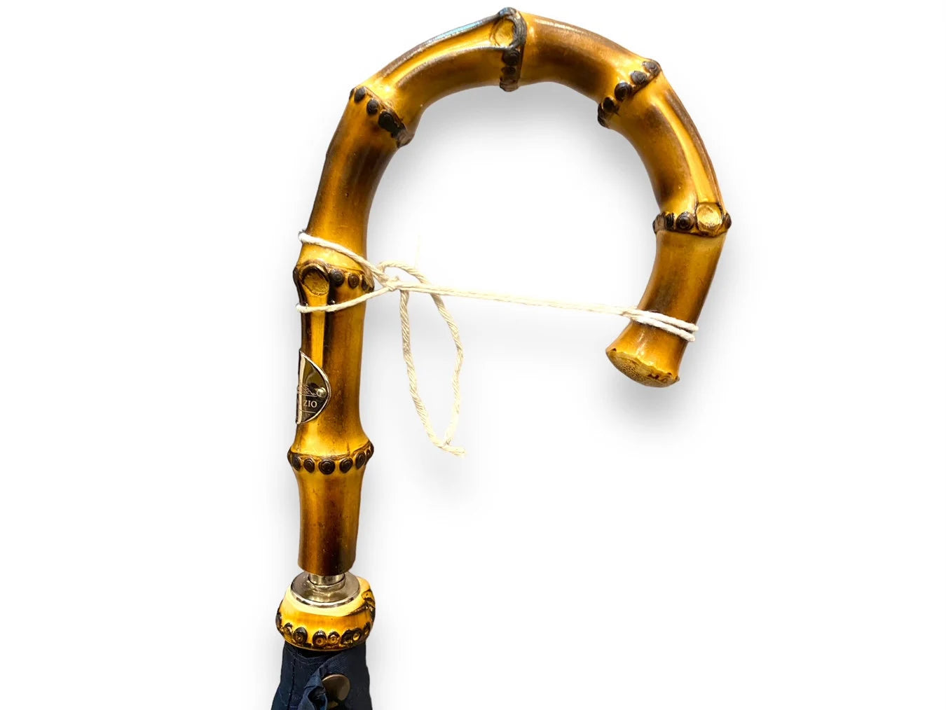 Ombrello Uomo classico modello Spillo manico in Canna di Bambù colore blu