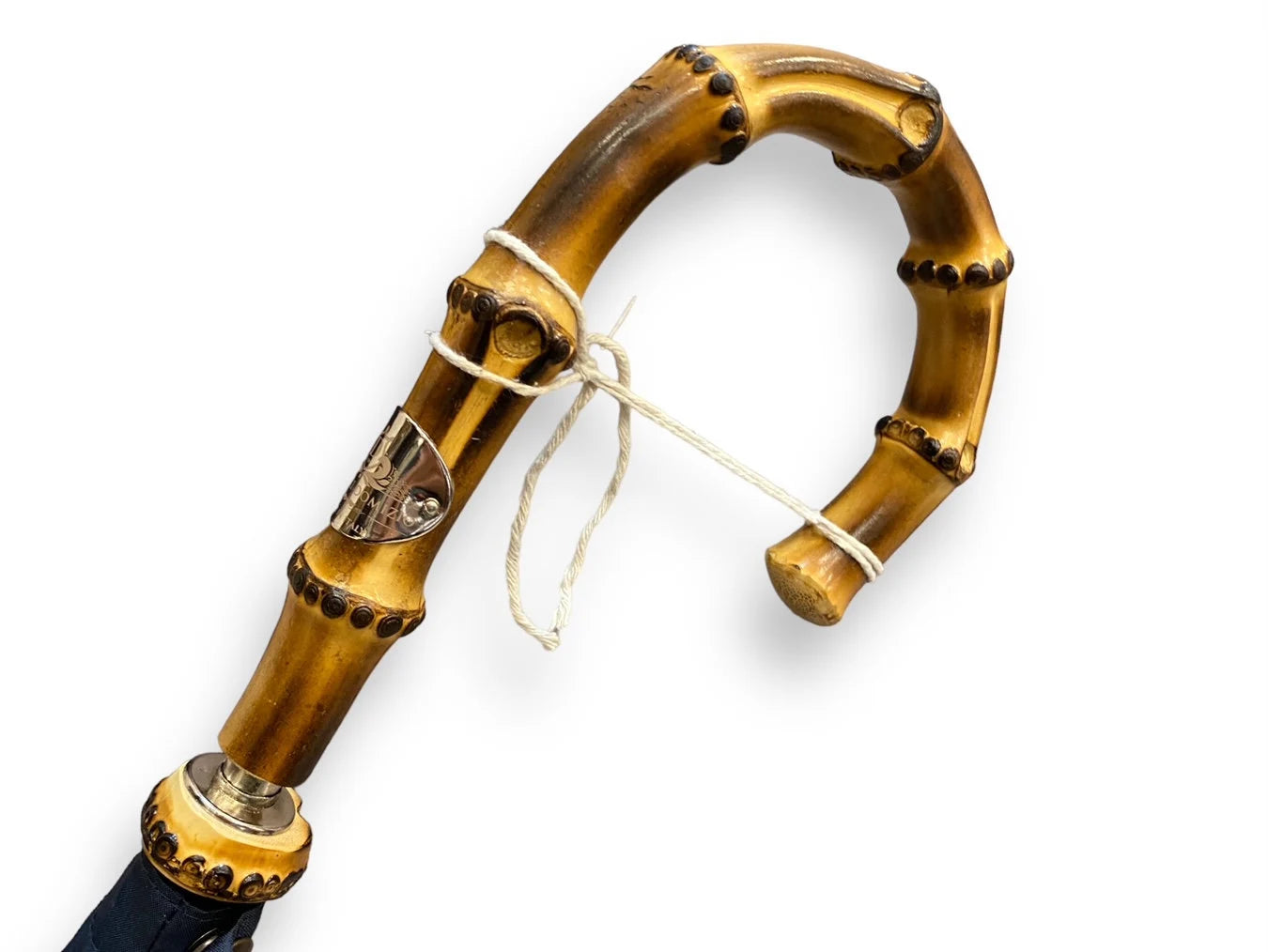 Ombrello Uomo classico modello Spillo manico in Canna di Bambù colore blu