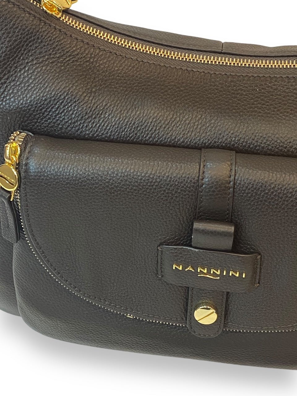 Nannini Firenze Borsa Donna 100% Pelle con tracolla Linea Penelope 18417 Col.Moro - Pelletteria Domizio