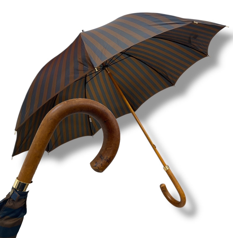 Ombrello classico manico in Canna di Malacca tessuto Nylon lavorazione artigianale Ombrelli Domizio dal 1989 Made in Italy F1