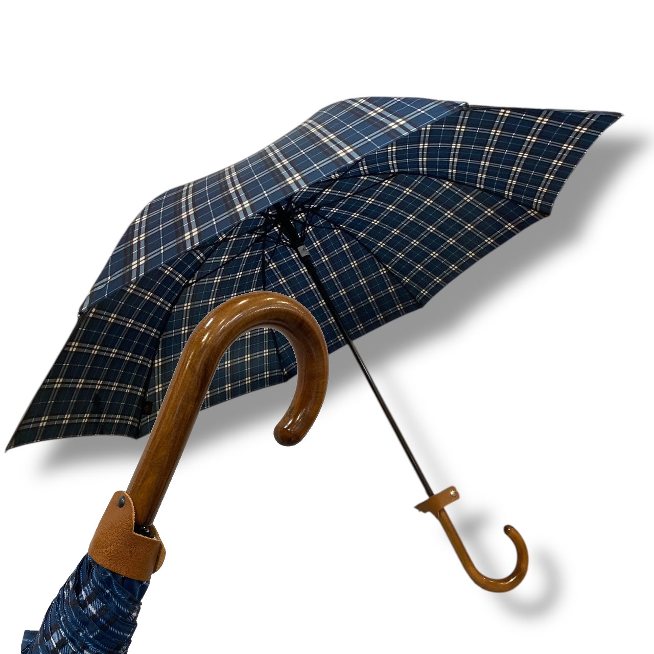 Il Gigante della Pioggia Automatico struttura in fibra Manico legno di Mapel Lavorazione artigianale Ombrelli Domizio dal 1989 Made in Italy F4