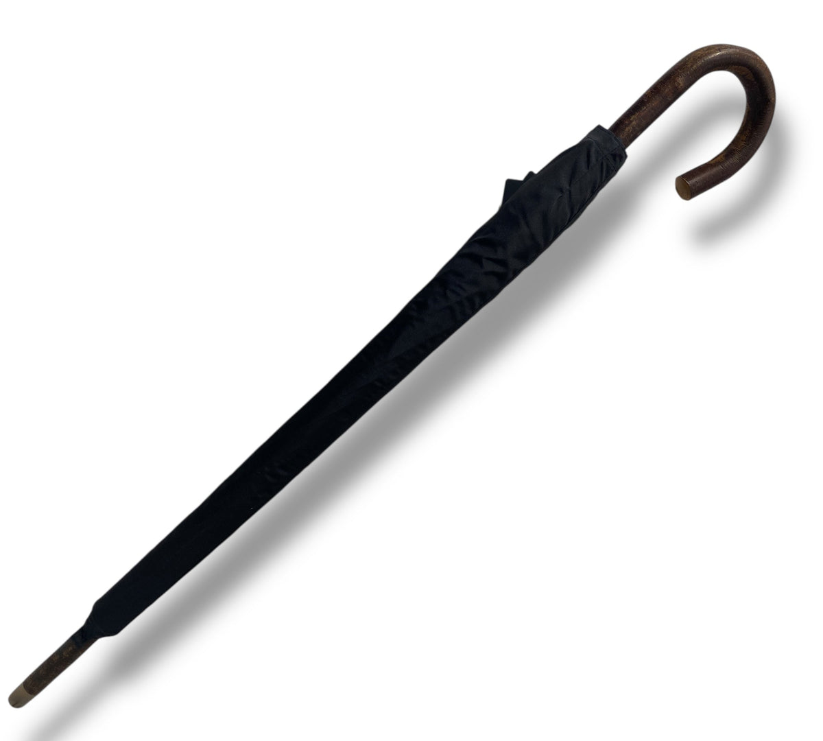 Ombrello Ciliegio intero tessuto nero 10 Stecche lavorazione artigianale Ombrelli Domizio dal 1989 - Pelletteria Domizio