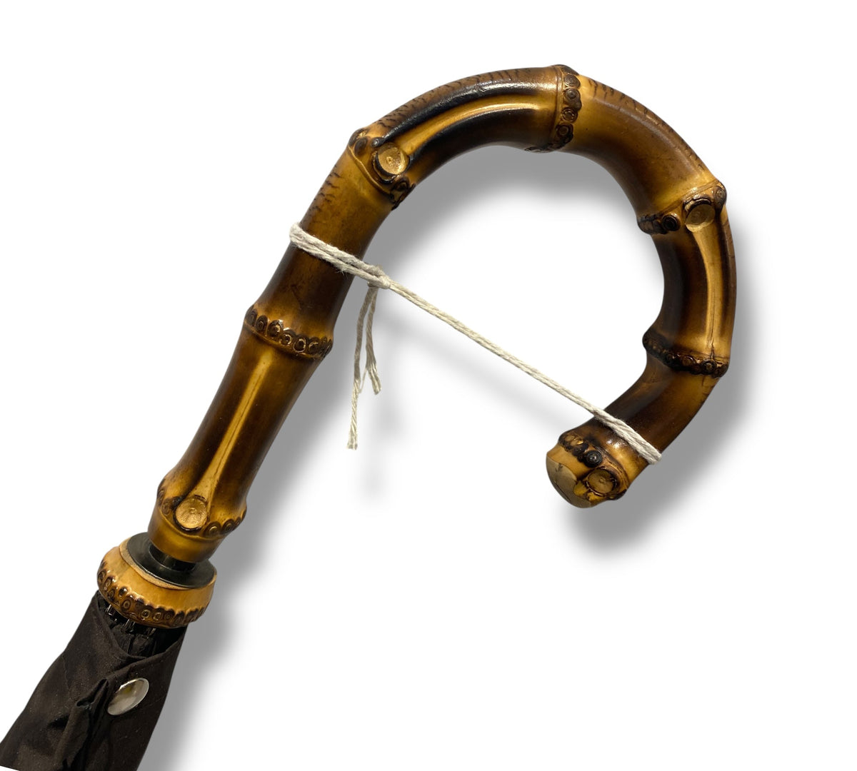 Ombrello uomo classico modello Spillo con manopola in Canna di Bambù - Pelletteria Domizio