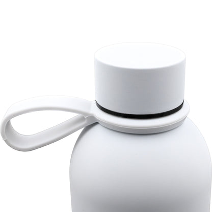 BORRACCIA IN ACCIAIO INOX BIANCA SOFT TOUCH DOPPIA PARETE 500 ML FRECCE TRICOLORI art. AMFT0931BI