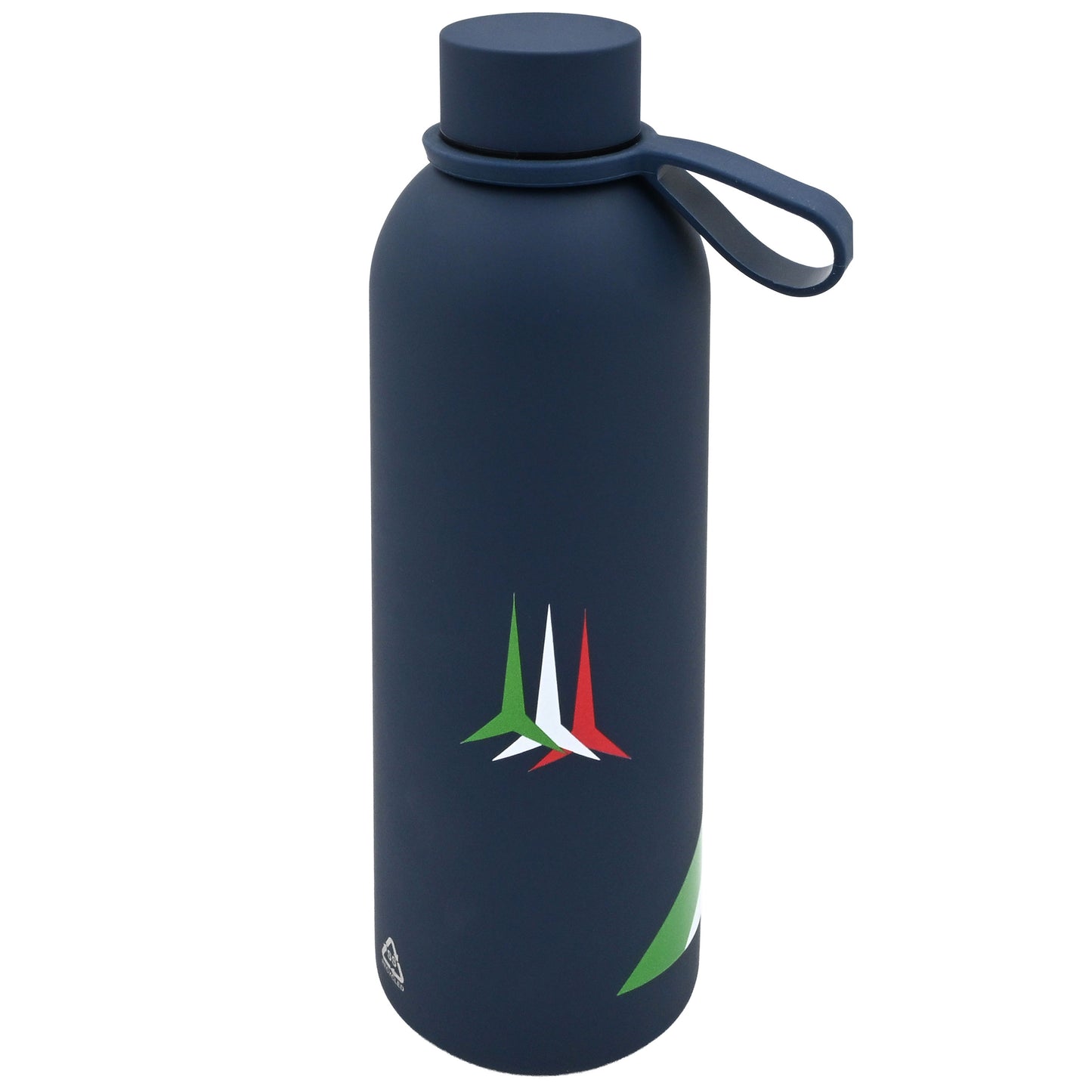 BORRACCIA IN ACCIAIO INOX BLU SOFT TOUCH DOPPIA PARETE 500 ML FRECCE TRICOLORI art. AMFT0931BL