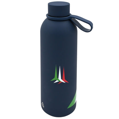 BORRACCIA IN ACCIAIO INOX BLU SOFT TOUCH DOPPIA PARETE 500 ML FRECCE TRICOLORI art. AMFT0931BL