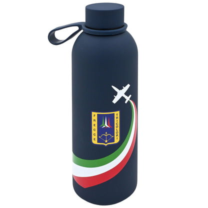 BORRACCIA IN ACCIAIO INOX BLU SOFT TOUCH DOPPIA PARETE 500 ML FRECCE TRICOLORI art. AMFT0931BL