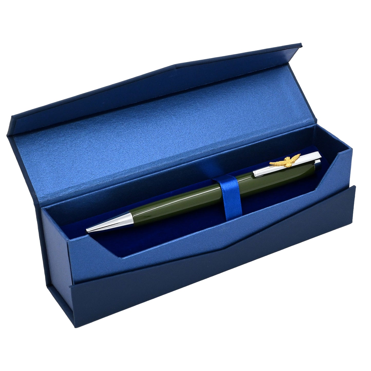 PENNA A SFERA VERDE IN METALLO AERONAUTICA MILITARE IN ASTUCCIO RIGIDO art. AM0824