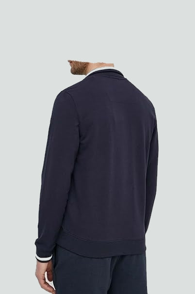 Aeronautica Militare Felpa Girocollo Frecce Tricolori Full-Zip Ricamata Blu Navy