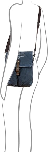 Avirex, 140506 Borsello da uomo grande con tracolla e finiture in vera pelle Blu CNV0C