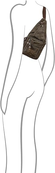 Avirex, Monospalla con Tracolla Regolabile, in Canvas Spalmato con Dettagli in Ecopelle, Borsa Monospalla da Uomo, Collezione Pasadena, Verde PSD20