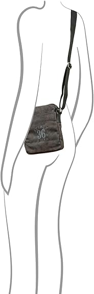 Avirex, Borsello Piccolo con Tracolla Regolabile in Canvas Spalmato con Parti in Ecopelle, Tracolla da Uomo, Collezione Pasadena, PSD05 Grigio