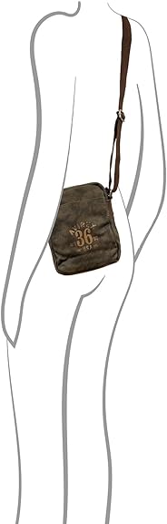 Avirex, Borsello Medio con Tracolla Regolabile in Canvas Spalmato con Parti in Ecopelle, Tracolla da Uomo, Collezione Pasadena, PSD03 Verde