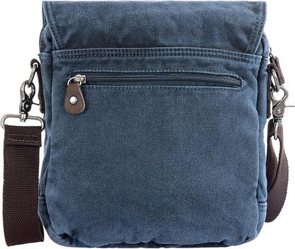 Avirex, 140506 Borsello da uomo grande con tracolla e finiture in vera pelle Blu CNV0C