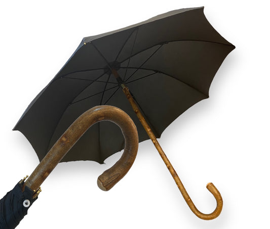 Whole cane umbrella made of dogwood, horn tip - handcrafted Domizio umbrellas since 1989