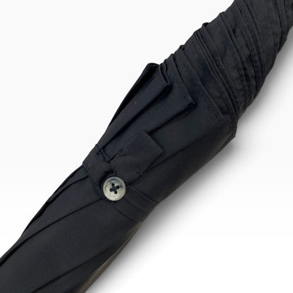 Ombrello uomo Classico manico in legno di Castagno 10 stecche -Nero)