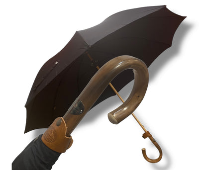 IL Gigante della Pioggia BIG manico in Castagno 10 stecche fibra di carbonio Lavorazione artigianale Ombrelli Domizio dal 1989 Made in Italy