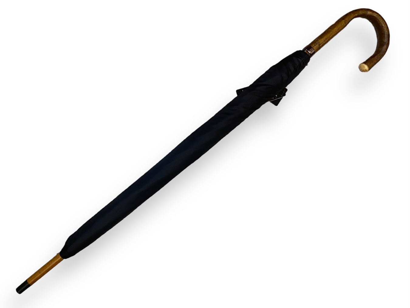Ombrello Artigianale, manico in legno di Nocciolo 10 stecche - colore nero . Ombrelli Domizio dal 1989 Made in Italy