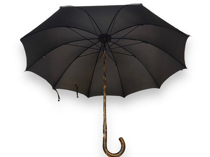 Full stick umbrella made of hickory wood 10 ribs "brindle" craftsmanship Domizio umbrellas since 1989