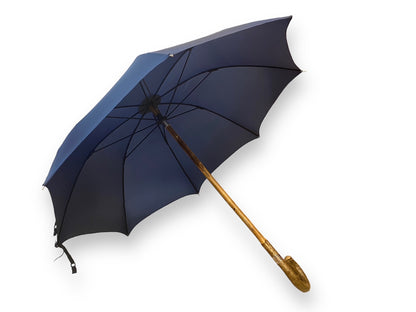 Umbrella Whole stick in hazelnut wood, horn tip Handcrafted Domizio umbrellas since 1989