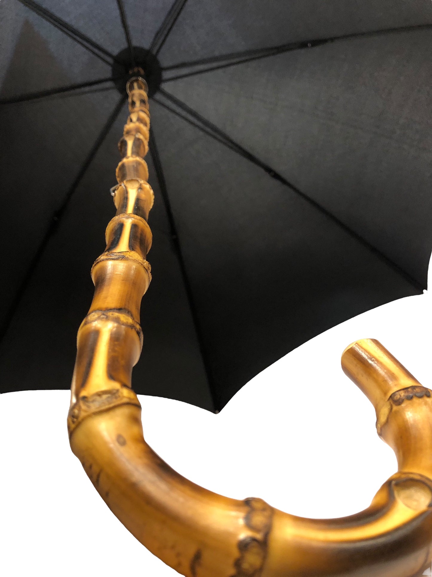 Ombrello in Canna di Bambù intero,puntale in corno - Lavorazione artigianale Ombrelli Domizio Made in Italy edizione LIMITATA
