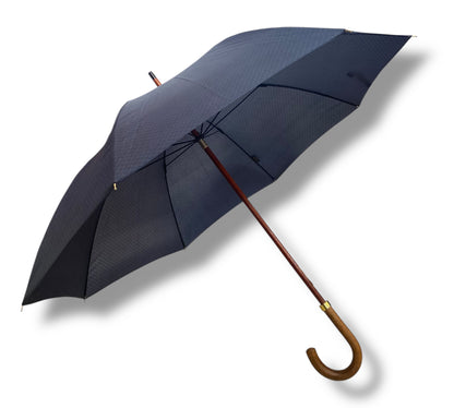 Ombrello classico manico in Canna di Malacca tessuto Nylon lavorazione artigianale Ombrelli Domizio dal 1989 made in Italy F1