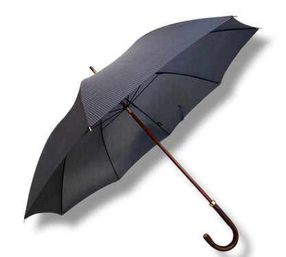 Ombrello classico manico in Legno di Castagno tessuto Nylon lavorazione artigianale Ombrelli Domizio dal 1989 made in Italy F3