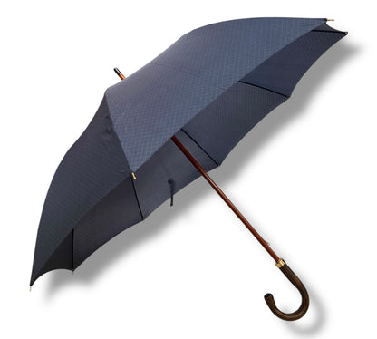 Ombrello classico manico in legno di Castagno tessuto Nylon lavorazione artigianale Ombrelli Domizio dal 1989 made in Italy F1