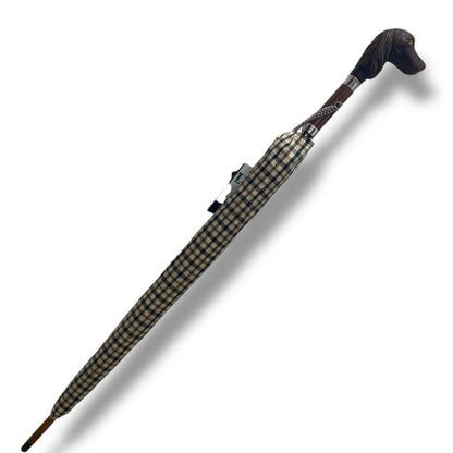 Ombrello classico Manopola in vetroresina con testina cane coker,10 Stecche Lavorazione artigianale Ombrelli Domizio dal 1989 Made in Italy