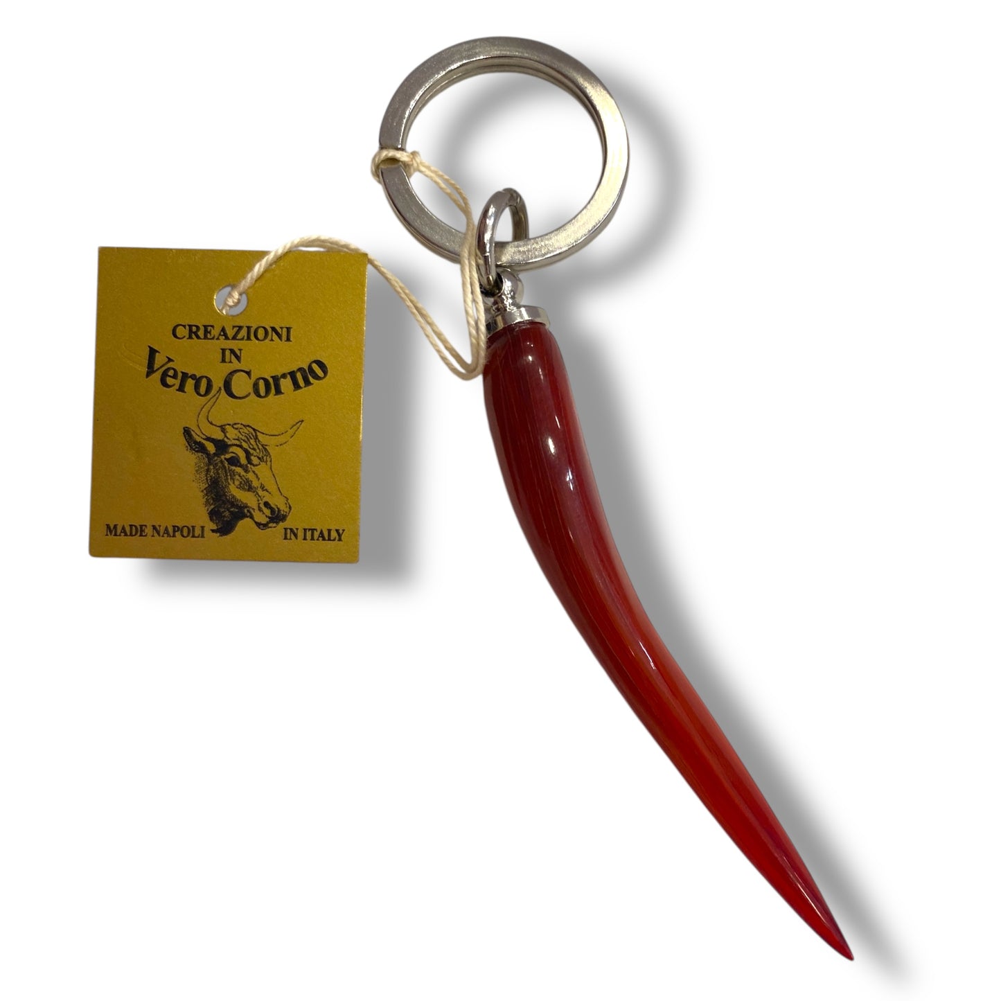 Portachiavi in vero corno di Bufalo lavorazione artigianale Ombrelli Domizio dal 1989 Made in Italy