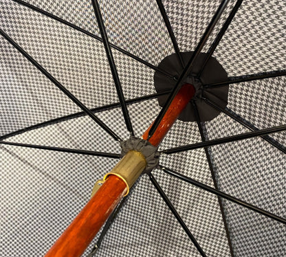 Ombrello classico manico in Legno di Castagno tessuto Nylon lavorazione artigianale Ombrelli Domizio dal 1989 made in Italy F3