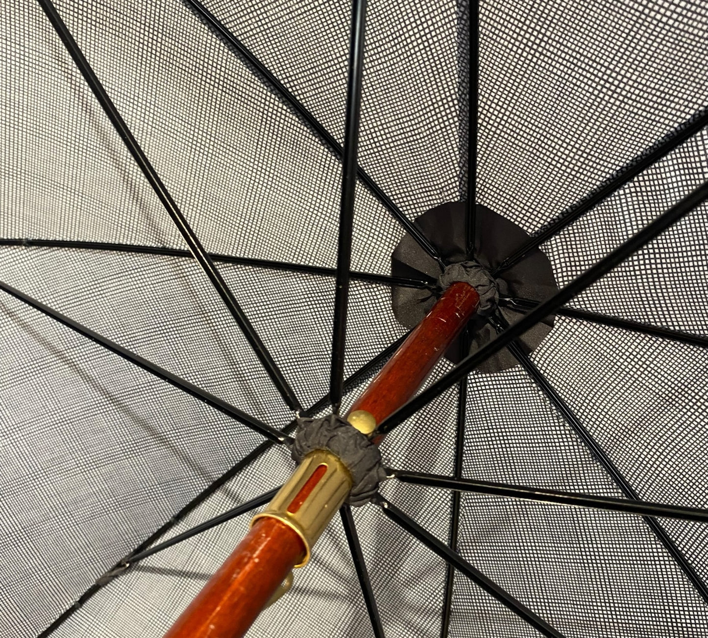 Ombrello classico manico in legno di Castagno tessuto Nylon lavorazione artigianale Ombrelli Domizio dal 1989 made in Italy F2