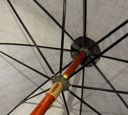 Ombrello classico manico in legno di Castagno tessuto Nylon lavorazione artigianale Ombrelli Domizio dal 1989 made in Italy F2