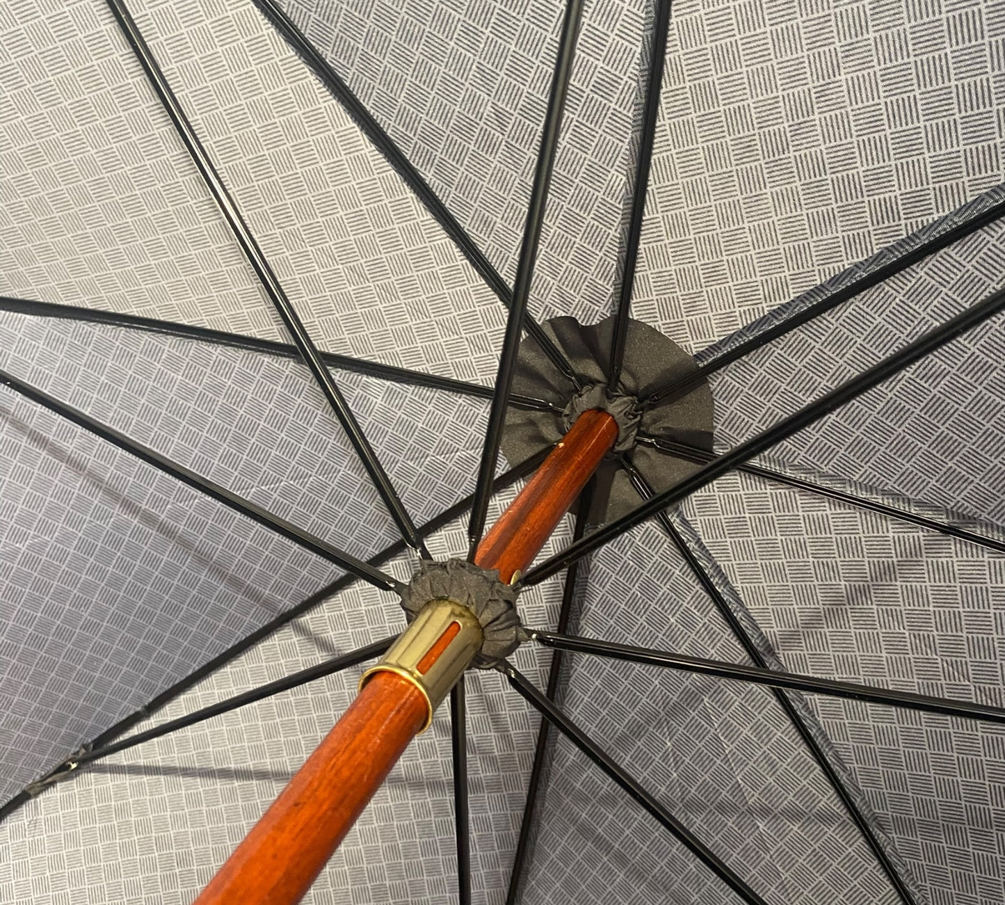 Ombrello classico manico in legno di Castagno tessuto Nylon lavorazione artigianale Ombrelli Domizio dal 1989 made in Italy F1