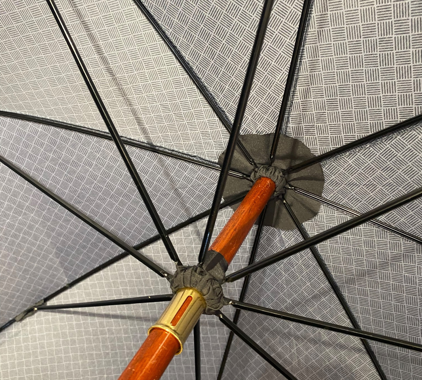 Ombrello classico manico in legno di Castagno tessuto Nylon lavorazione artigianale Ombrelli Domizio dal 1989 made in Italy F1