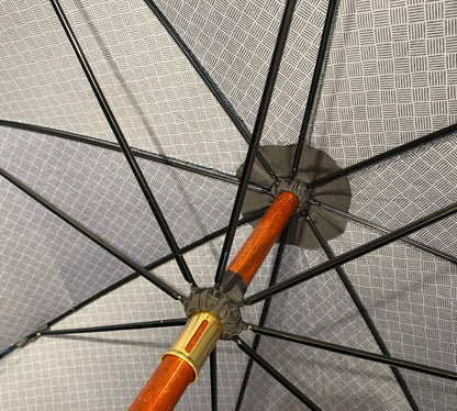 Ombrello classico manico in legno di Castagno tessuto Nylon lavorazione artigianale Ombrelli Domizio dal 1989 made in Italy F1