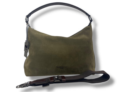 Nannini Firenze Borsa Donna 100% Pelle con tracolla Linea ASIA 18458A - Colore : Bottiglia/Bruciato