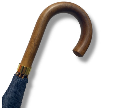 Ombrello classico manico in Canna di Malacca tessuto Nylon lavorazione artigianale Ombrelli Domizio dal 1989 made in Italy F1