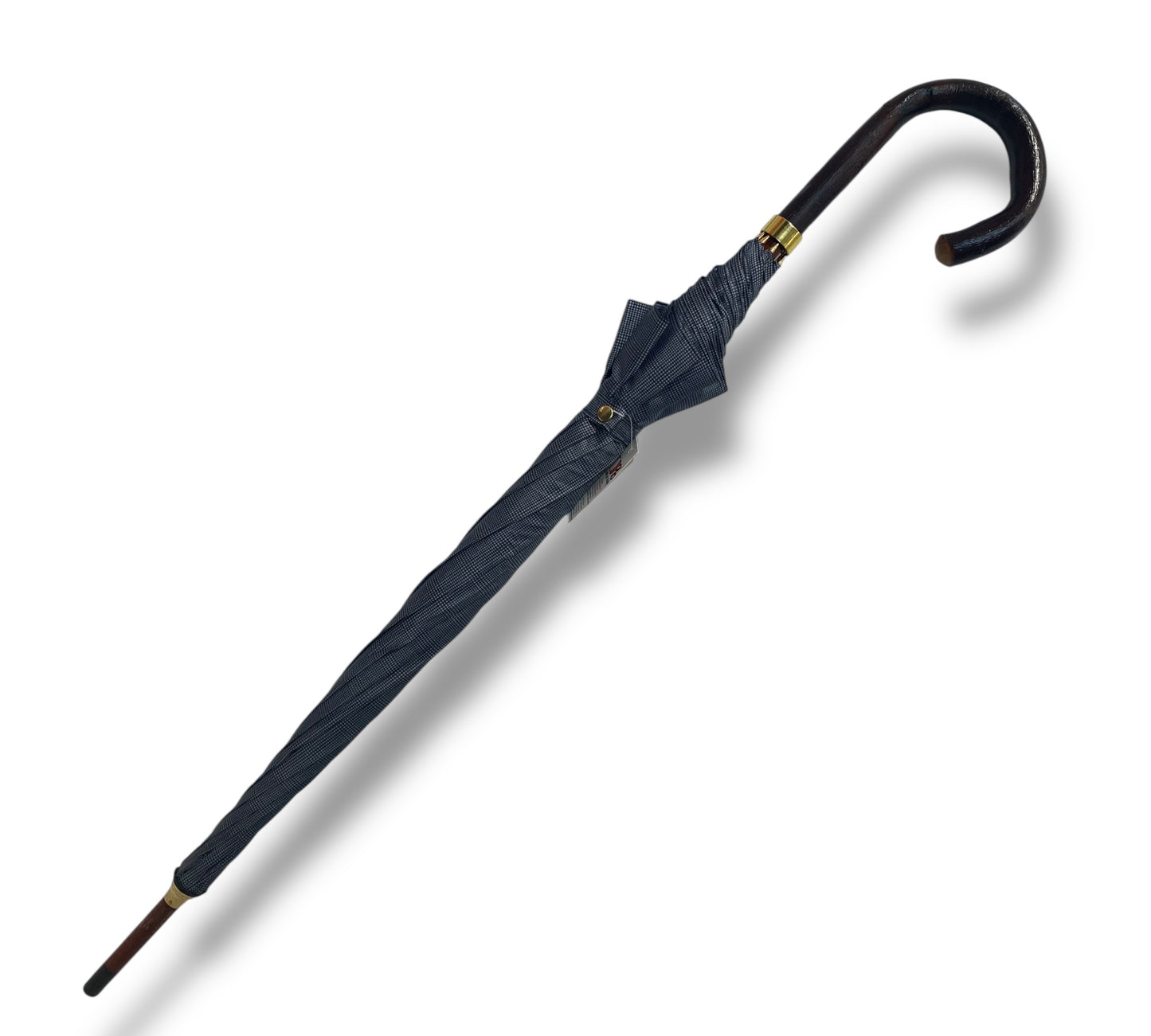 Ombrello classico manico in legno di Castagno tessuto Nylon lavorazione artigianale Ombrelli Domizio dal 1989 made in Italy F2