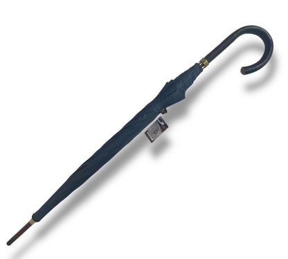 Ombrello classico manico in legno di Castagno tessuto Nylon lavorazione artigianale Ombrelli Domizio dal 1989 made in Italy F1